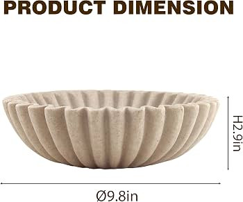 10'' Scalloped Decorative Key Bowl for Entryway Coffee Table - Catchall Trinket Large Candy Fruit... | Amazon (US)