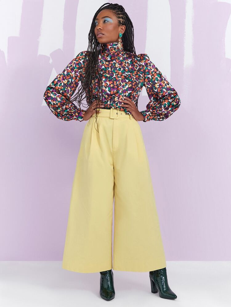 Belted Wide Leg Pants | SHEIN
