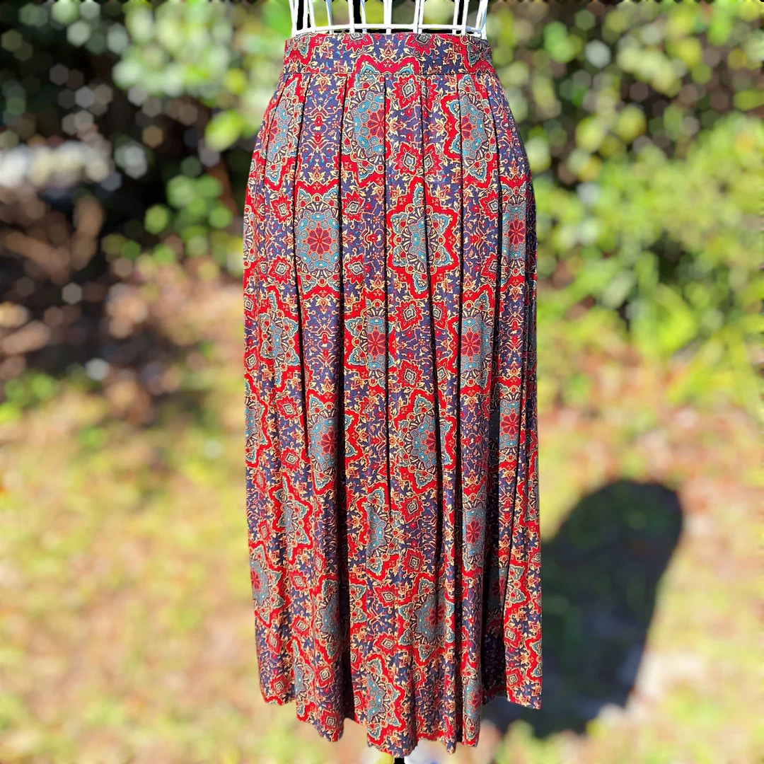 Vintage Paisley Skirt - Etsy | Etsy (US)