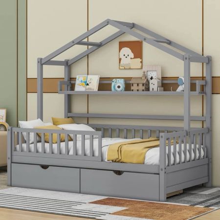 So excited to upgrade my youngest’s bed in his bigger boy room! It’s finally time to ditch the crib and this is an amazing transition bed for toddlers and young elementary school kids  

#LTKhome #LTKkids