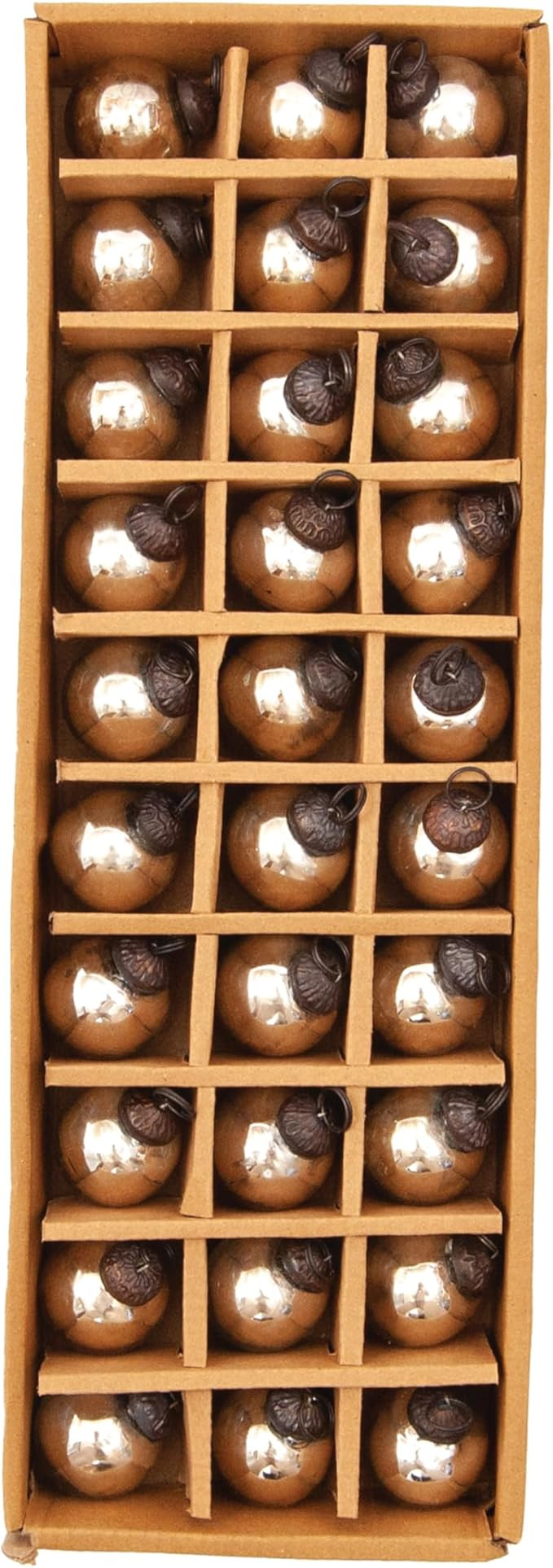 Creative Co-Op 30-Piece Mercury Glass Ball Ornament Set, Silver | Amazon (US)