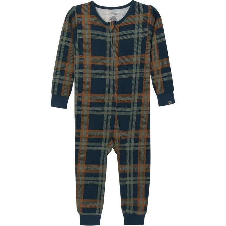 Gerber Modern Moments Baby Hacci Footless Pajamas Navy Plaid 12 Months | Walmart (US)