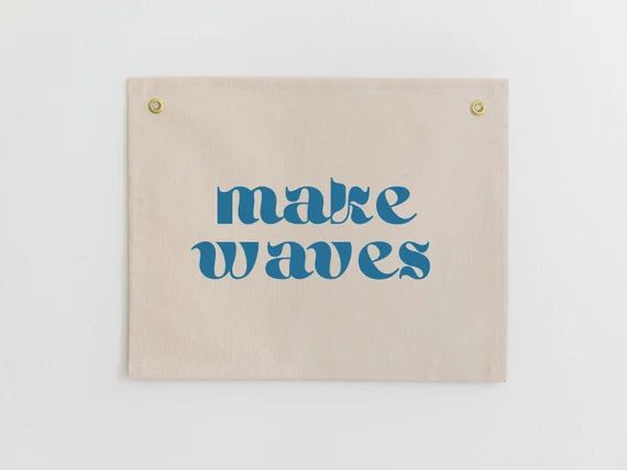 Make Waves Wall Decor Canvas Wall Flag Surf Nursery Decor - Etsy | Etsy (US)