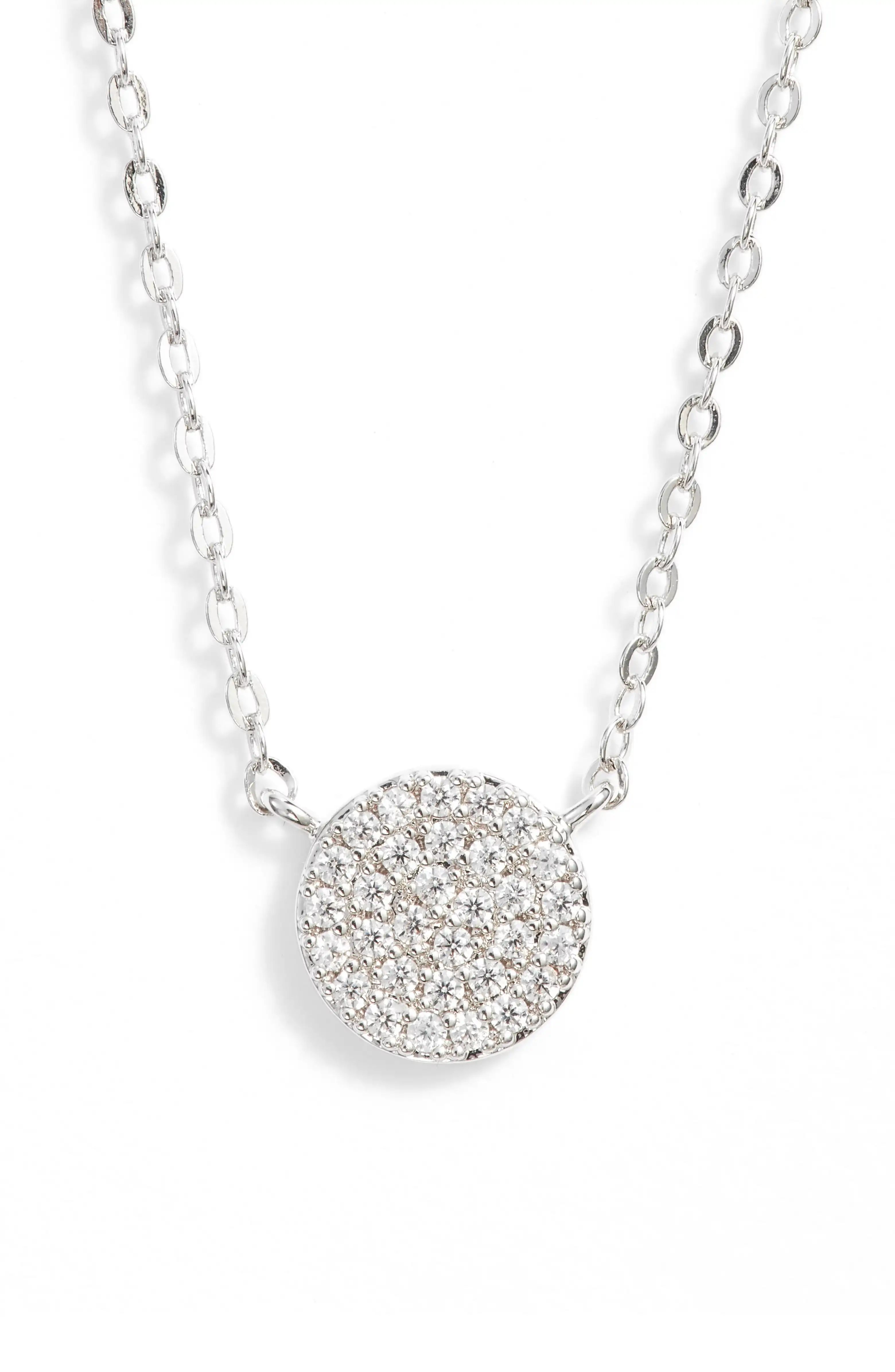 Pavé Disc Pendant Necklace | Nordstrom