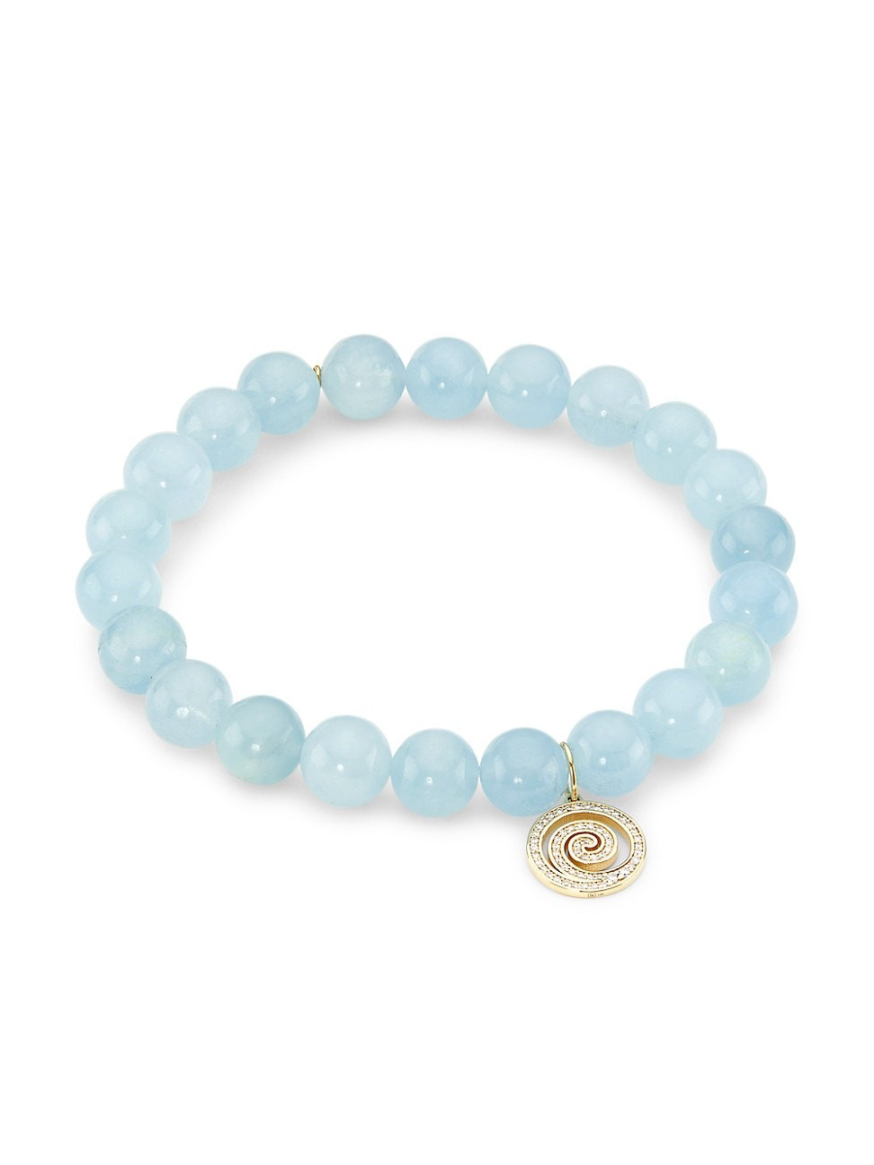 Women's 14K Yellow Gold, Aquamarine, & Diamond Beaded Bracelet | Saks Fifth Avenue
