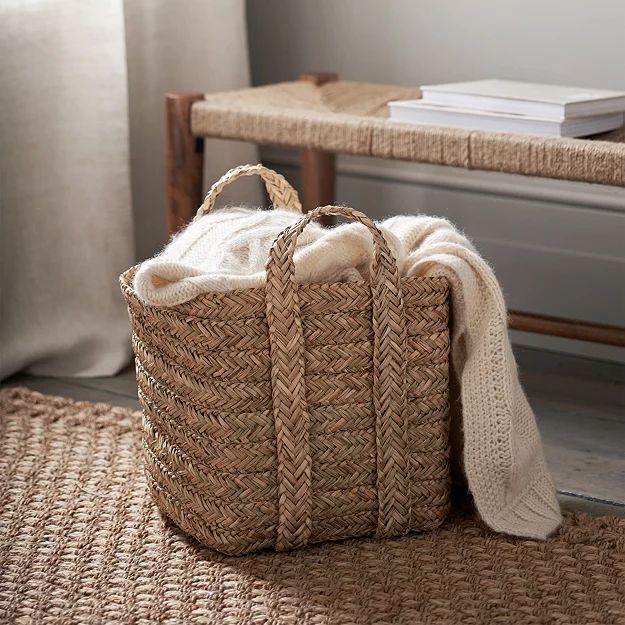 Square Seagrass Storage Basket - Small | The White Company (UK)
