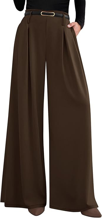 PRETTYGARDEN Womens Wide Leg Dress Pants Flowy Trousers | Amazon (US)