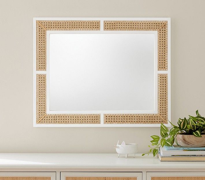 Wood &amp; Caning Mirror (24&quot;x30&quot;) | Pottery Barn Kids