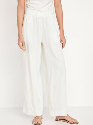 High-Waisted Linen-Blend Wide-Leg Pants | Old Navy (US)