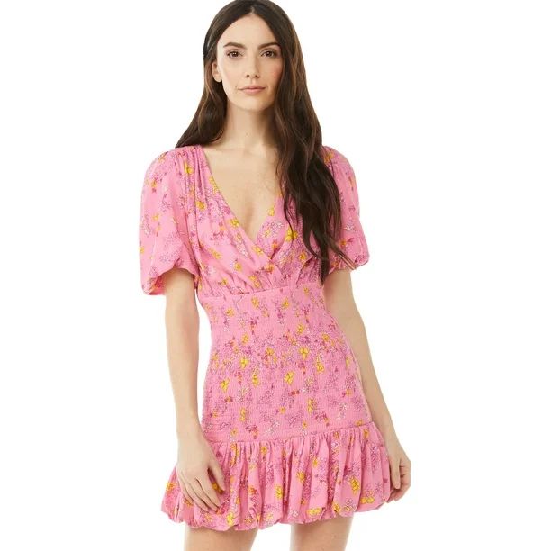 Scoop Women's Mini Dress with Puff Sleeves | Walmart (US)