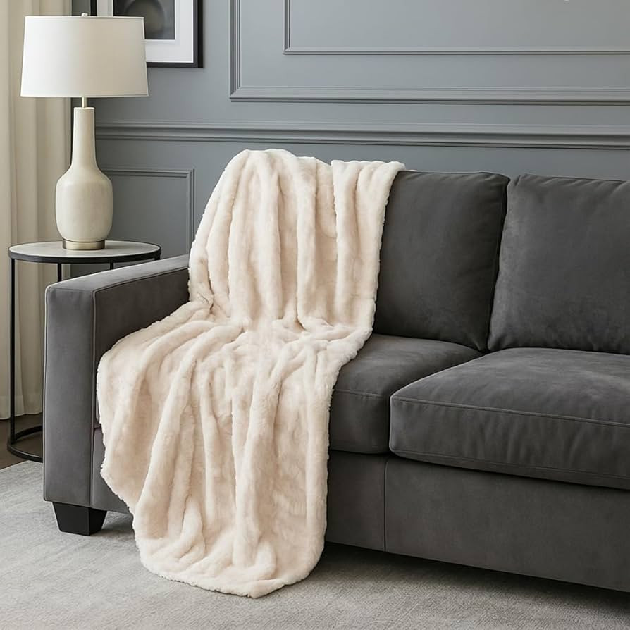 Americanflat Faux Fur Throw Blanket - Luxury 50x60 Extra Soft Plush Rabbit Fur, Reversible & Mach... | Amazon (US)