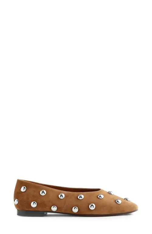 Madewell Mylie Stud Embellished Ballet Flat in Dried Acorn at Nordstrom, Size 6 | Nordstrom