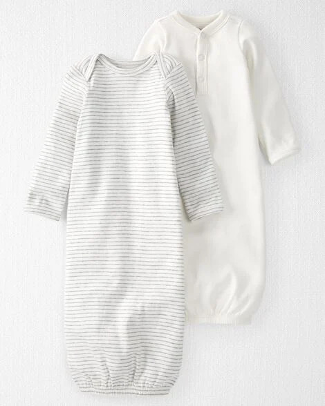 Baby 2-Pack Organic Cotton Rib Sleeper Gowns | Carter's Inc