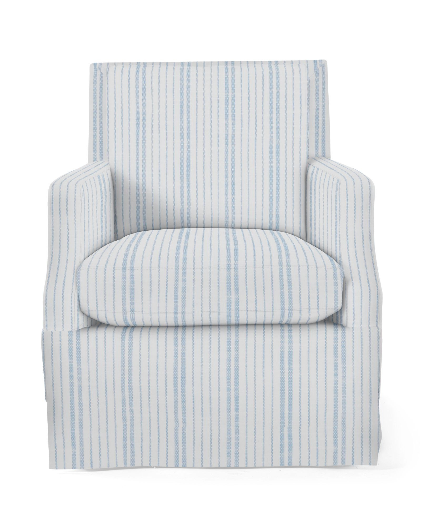 Grady Notch Arm Swivel Chair - Skirted | Serena and Lily