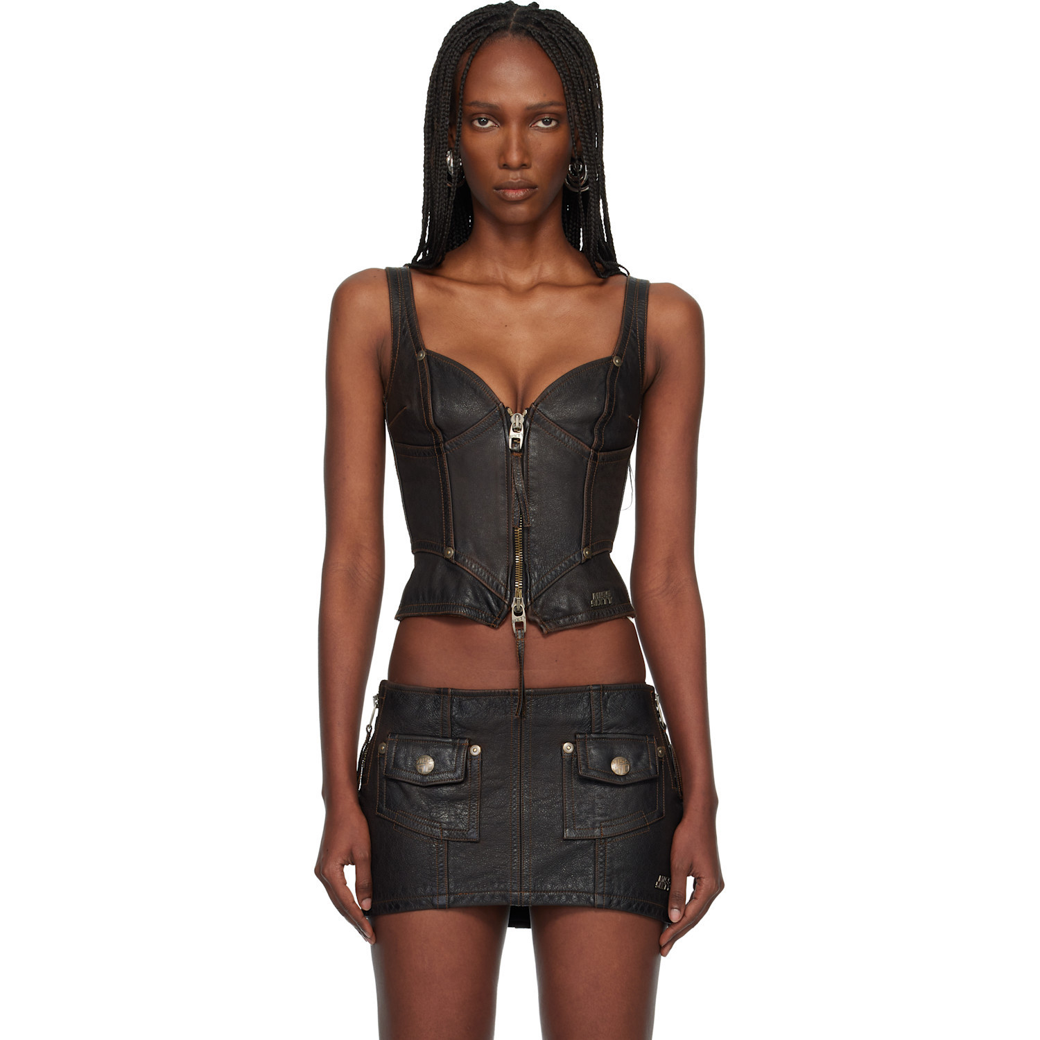 Miss Sixty Black KNWLS Edition Leather Tank Top | SSENSE