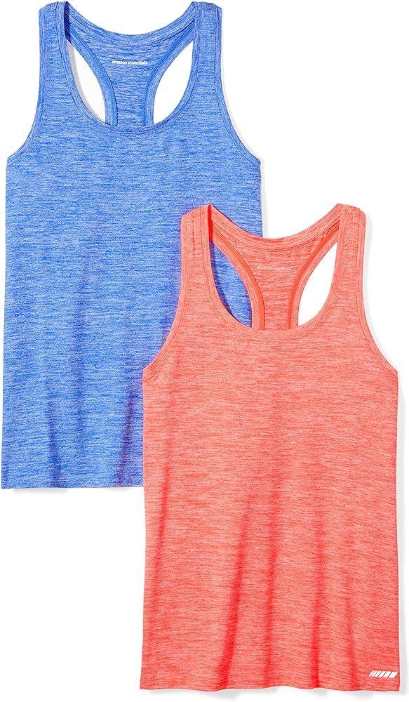 Amazon Essentials Women's 2-Pack Tech Stretch Relaxed-Fit Racerback Tank Top | Amazon (US)