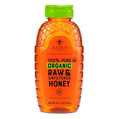 Nate's Organic 100% Pure, Raw & Unfiltered Honey - USDA Certified Organic - 16oz. Squeeze Bottle | Amazon (US)
