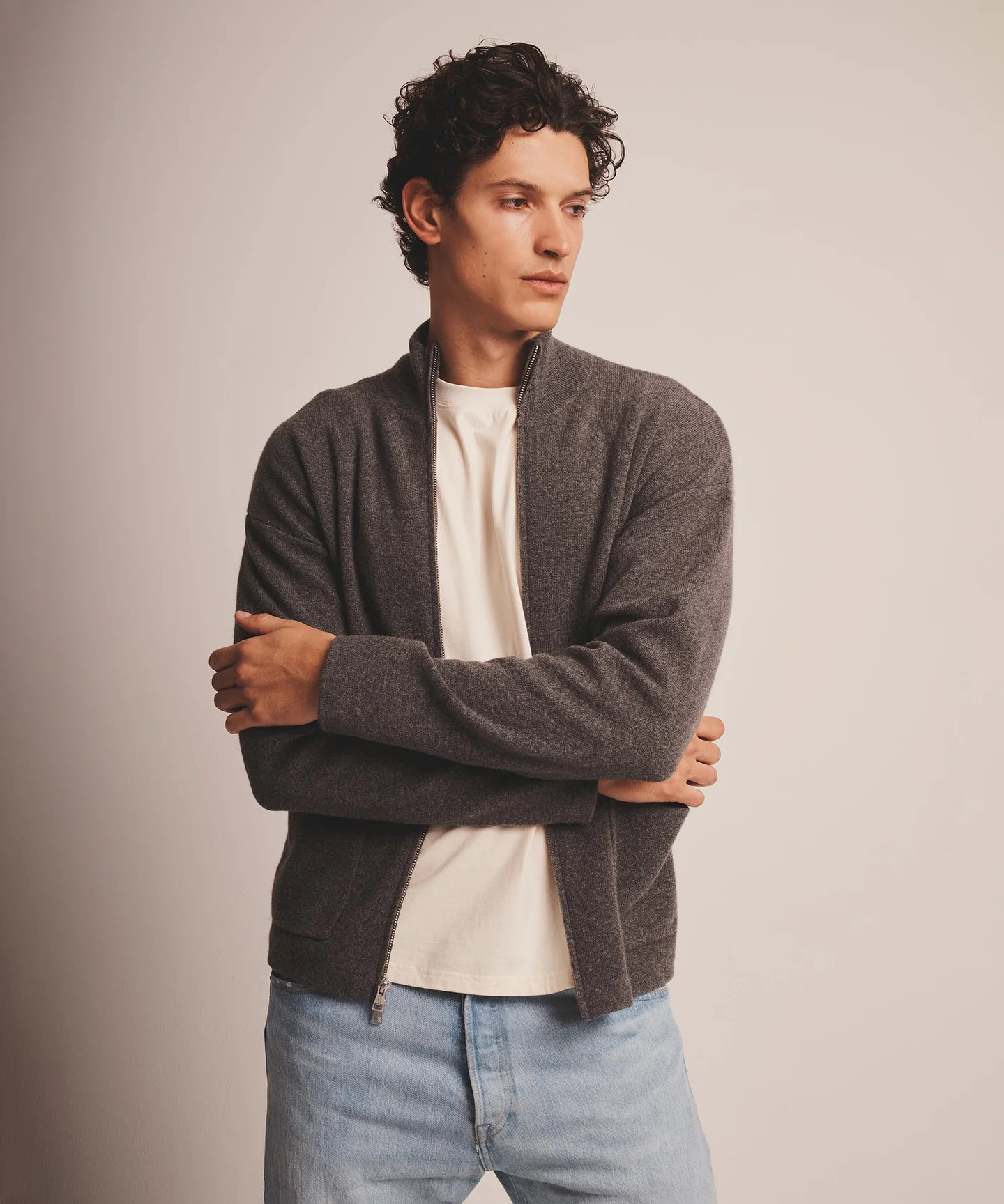 Signature Cashmere Zip-Up Sweater Jacket | NAADAM