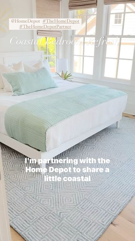Bedroom refresh from The Home Depot. I’ve had this bed in so many of our properties and love it. This rug we’ve had for a few years and is great quality. I added a few other new items to spruce up the space for spring. 

@homedepot #thehomedepot #thehomedepotpartner 

#LTKHome #LTKSeasonal #LTKStyleTip