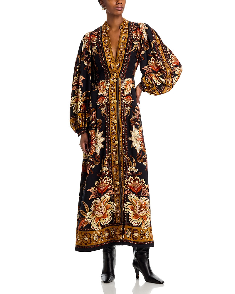 Farm Rio Majestic Garden Buttoned Puff Sleeve Maxi Dress | Bloomingdale's (US)