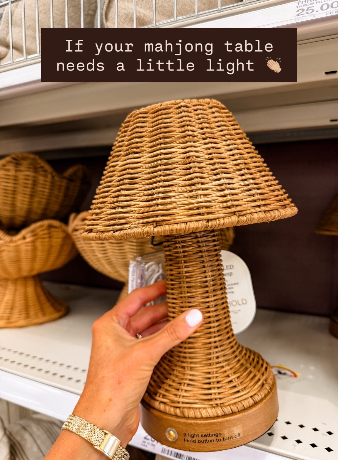 Okay how cute is this wicker table lamp?! Perfect for a mahjong table!

Loverly Grey, Target find, cordless table lamp

#LTKHome