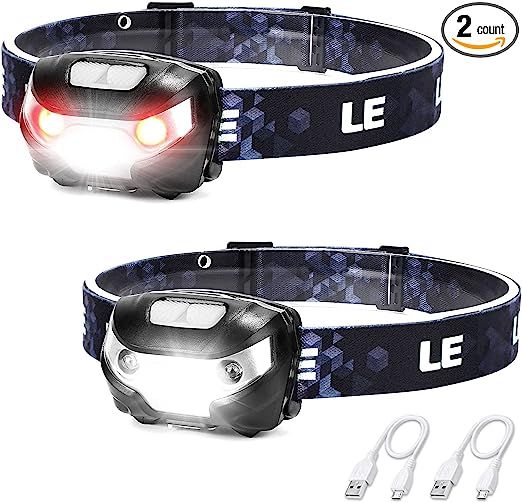 LED Headlamp Rechargeable, Super Bright Head Lamp with 5 Modes, 45°Tilt Comfortable Headlamp Fla... | Amazon (US)