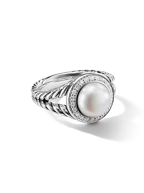 Pearl Ring with Diamonds | Saks Fifth Avenue