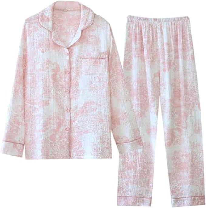 Vhitler Linen Set Coquette Womens Pajamas Set Summer Lounge Sets for Women Old Money Aesthetic | Amazon (US)