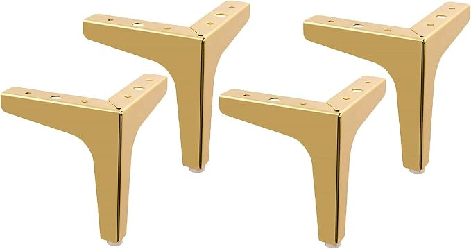 MLHpeak Metal Furniture Legs Metal Polishing Black Triangle Sofa Legs for Table Cabinet Cupboard ... | Amazon (US)