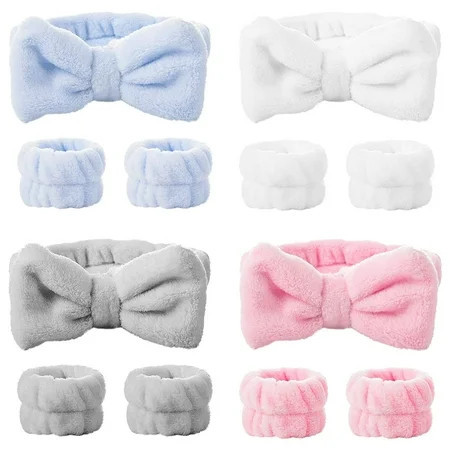 12 Pcs Spa Headband Wrist Washband, Microfiber Wrist Wash Towel Band Wristband Scrunchies for Washing Face | Walmart (US)