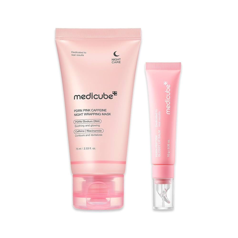 medicube PDRN Shimmering Pink Glow Duo: PDRN Caffeine Overnight Wrapping Mask and PDRN Peptide Je... | Amazon (US)