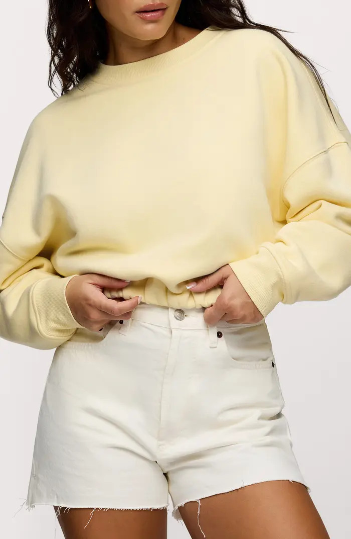 Cinch Waist Fleece Sweatshirt | Nordstrom