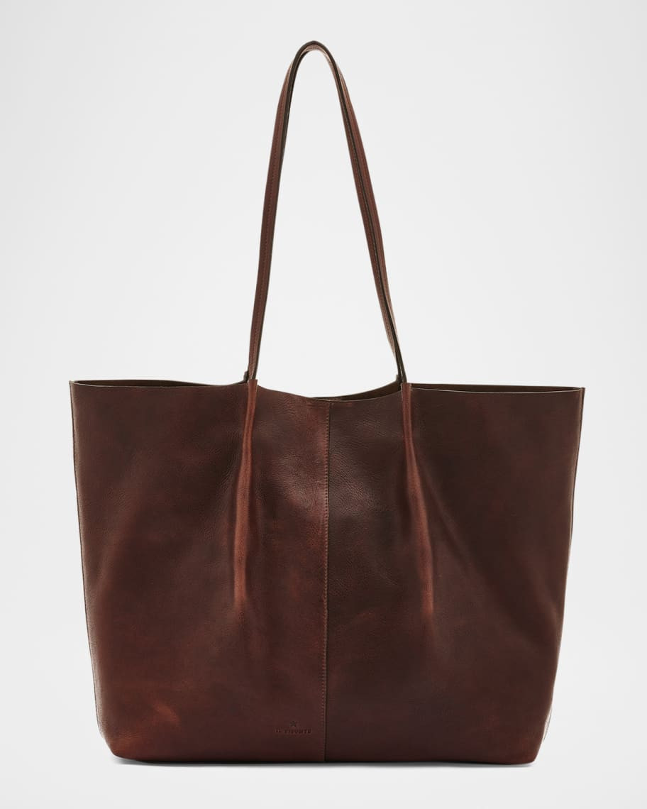 Nina Pleated Leather Tote Bag | Neiman Marcus