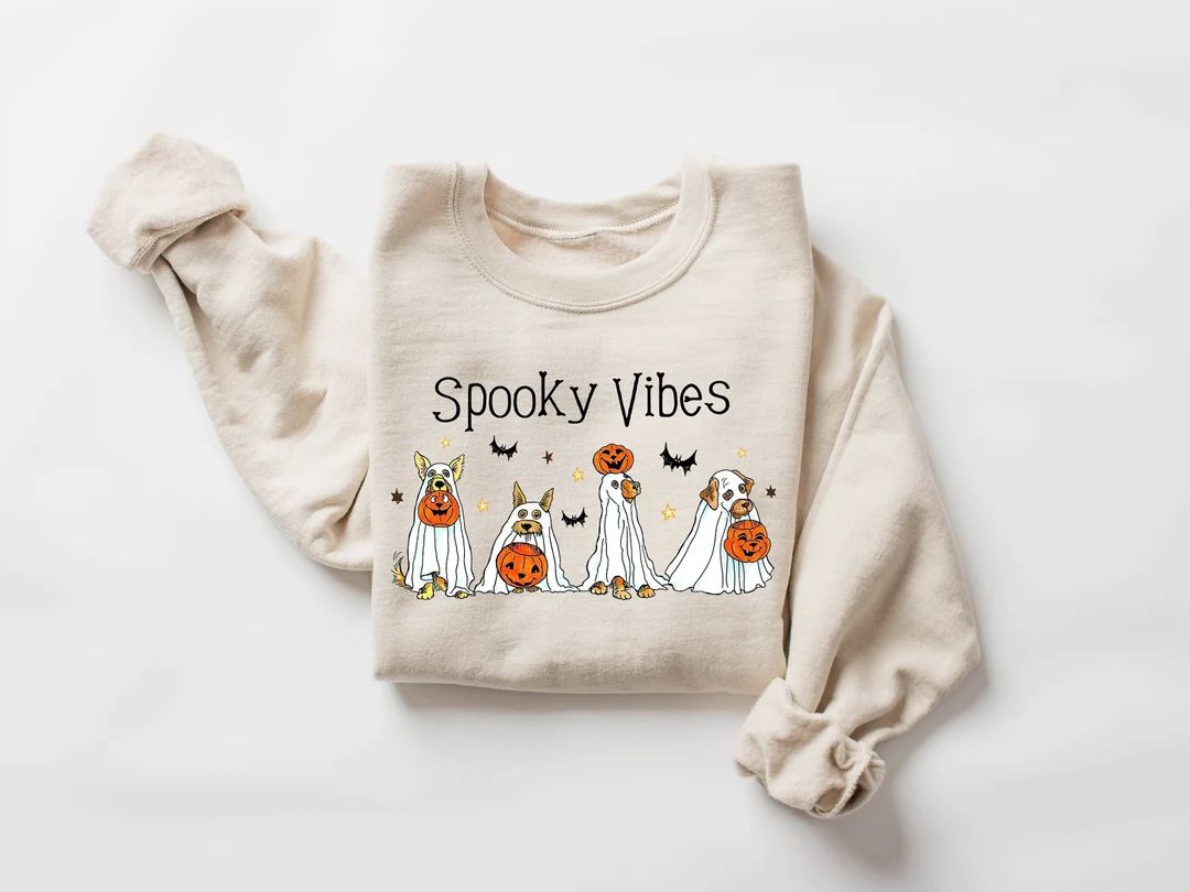 Halloween Sweatshirthalloween Sweaterghost - Etsy | Etsy (US)