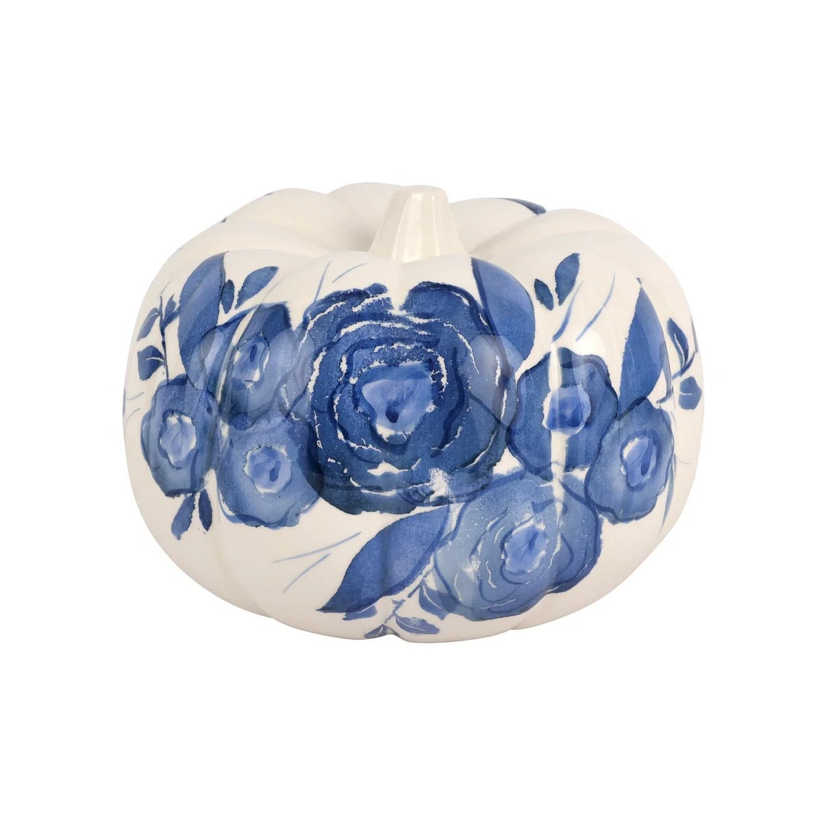 Blue Camellia Medium Figural Pumpkin | VIETRI