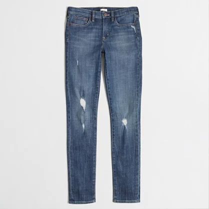 Factory midrise skinny jean in distressed indigo | J.Crew US