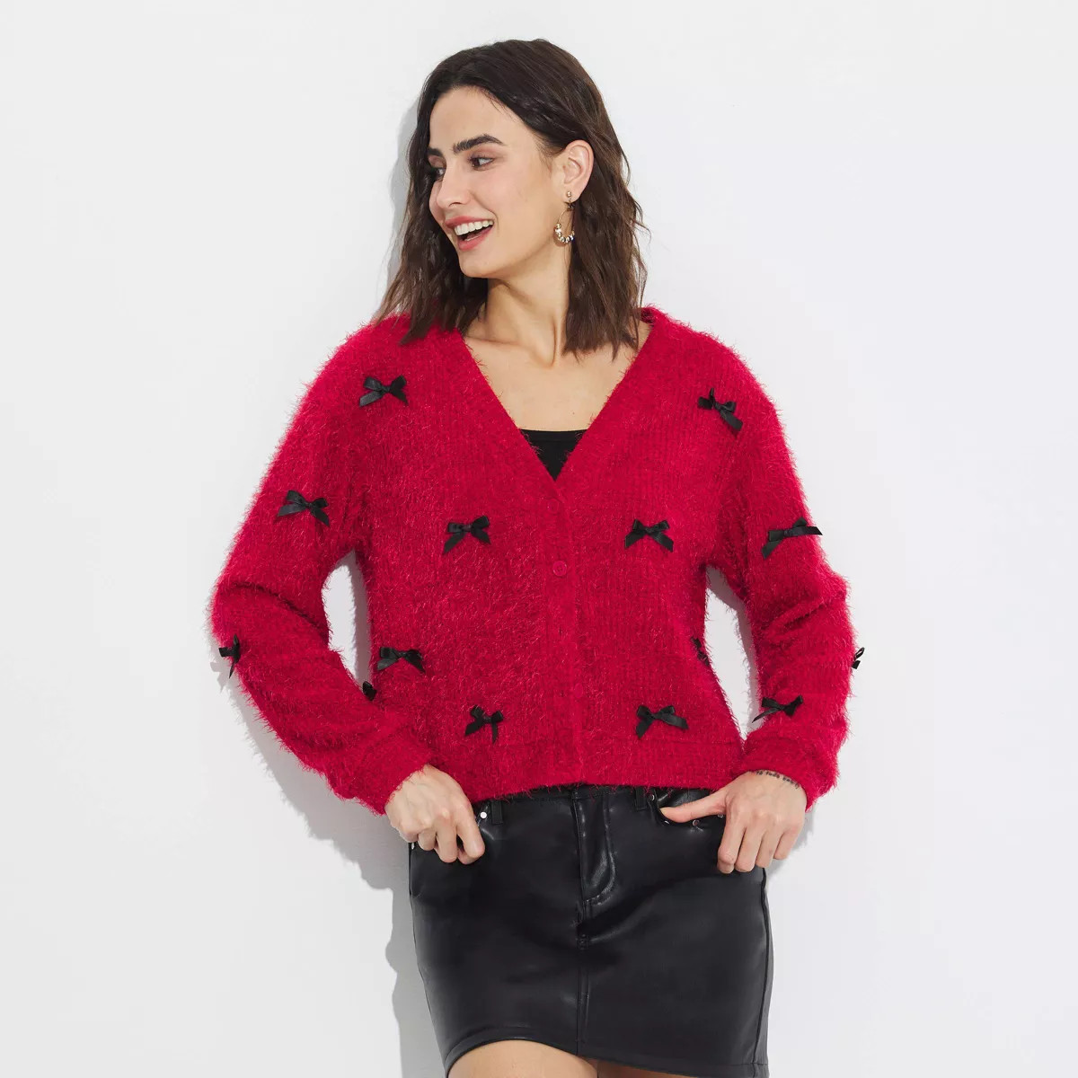 Women's Bow Embellished Cardigan - Wild Fable™ | Target