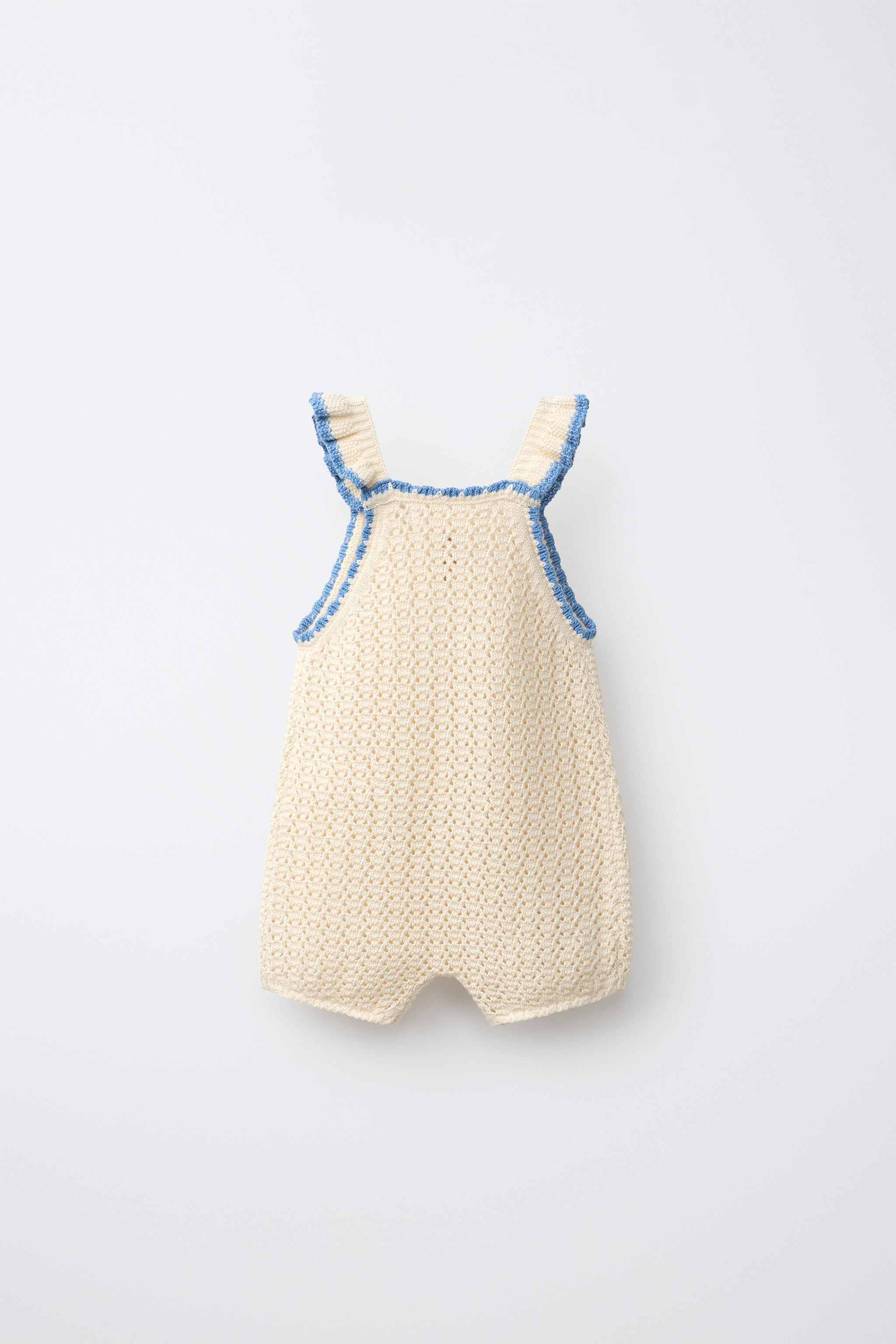 EMBROIDERED FLORAL KNIT ROMPER | Zara US