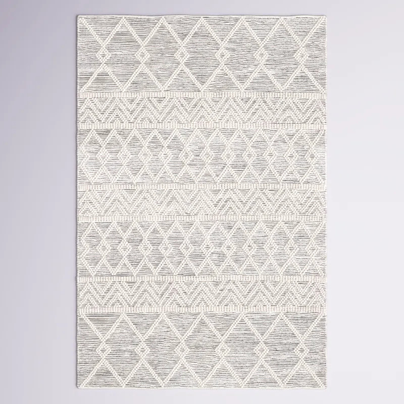 Latrissa Moroccan Handmade Flatweave Wool Charcoal/Cream Area Rug | Wayfair North America