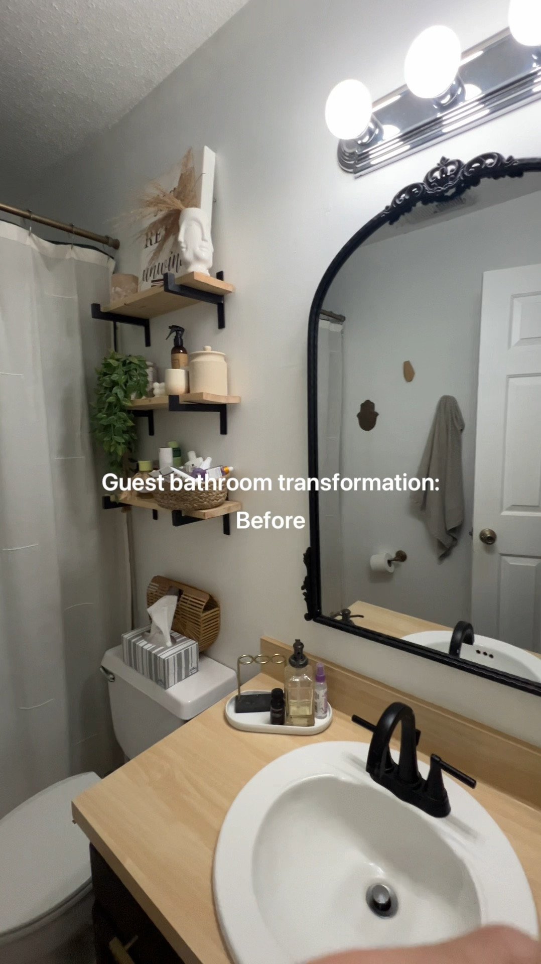 Gave our guest bathroom a mini facelift after finally getting around to removing the popcorn ceiling and I couldn’t be happier with the results. This is your sign to not be afraid of a deeper paint color & to just go for the full color drench! 



#LTKHome #LTKWatchNow