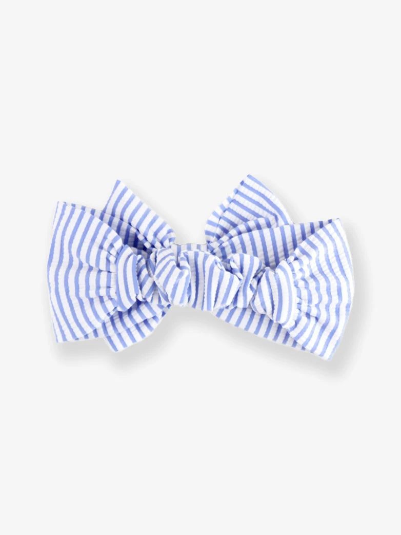 Seersucker Swim Bow Headband | RuffleButts / RuggedButts