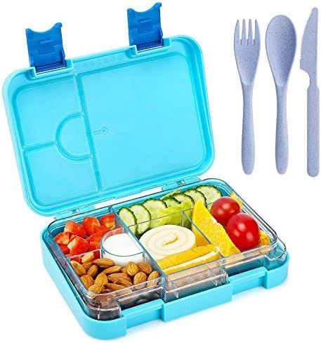 Aitsite Bento Box for Kids On-The-Go Children Lunch Box with 4 + 2 Compartments Durable and Leak-... | Amazon (US)