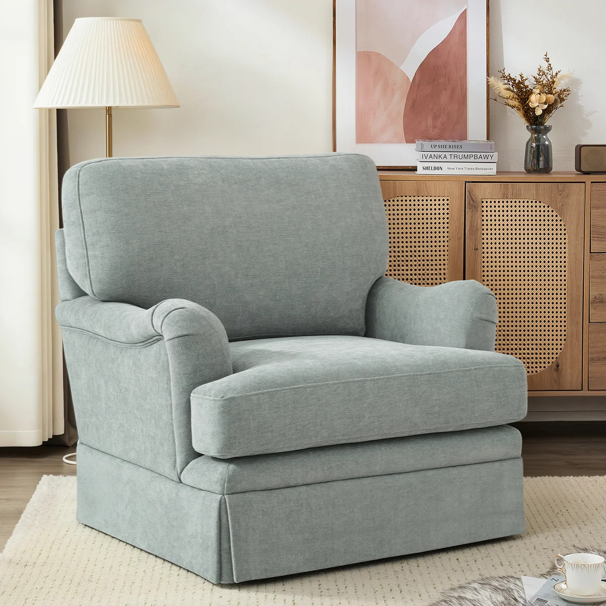 Madelina 32.7" W Swivel Armchair with Round Arms | Wayfair North America