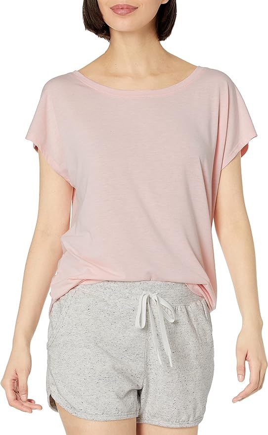 Amazon Essentials Women's Studio Relaxed-Fit Open-Back Short-Sleeve T-Shirt | Amazon (US)