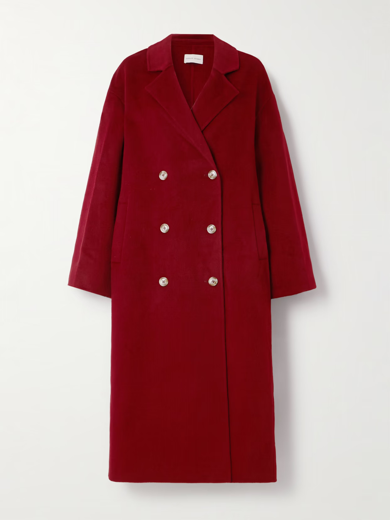Loulou de Saison - Borneo Double-breasted Wool And Cashmere-blend Coat - Burgundy | NET-A-PORTER (US)