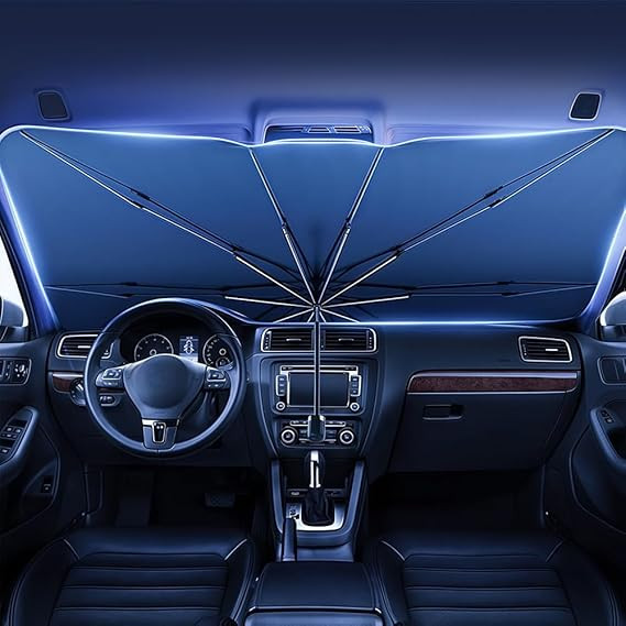 Foldable Windshield Sun Shade Umbrella, Reflective Car Window Cover for Front Window Heat Insulat... | Amazon (US)