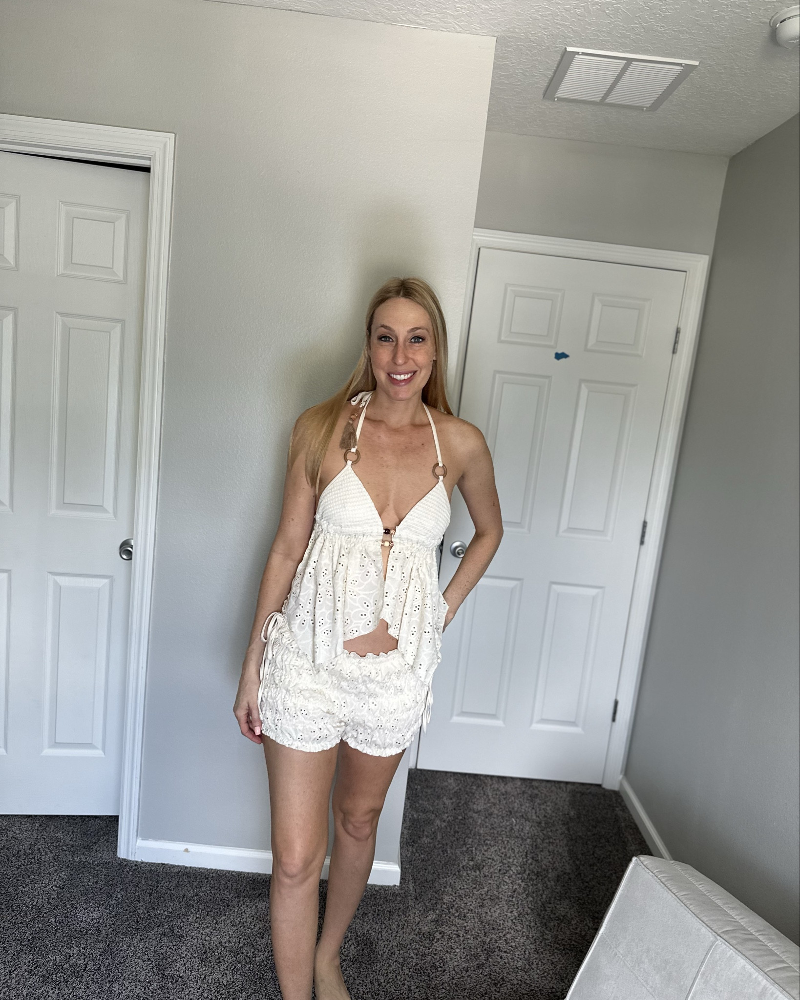 Summer set for festivals and concerts 
🤍this set is very cute and great for any summer outdoor activities 
🤍 it is made with eyelet material for good air flow 
🤍 fits true to size, wearing size small and I am 5’10”
🤍 Amazon fashion under $50 find

#LTKTall #LTKSwim