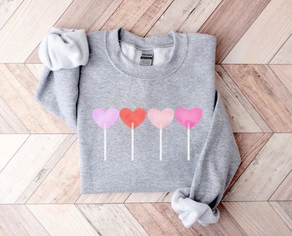 Candy Heart Sweatshirt Retro Sweatshirt Valentines Day | Etsy | Etsy (US)