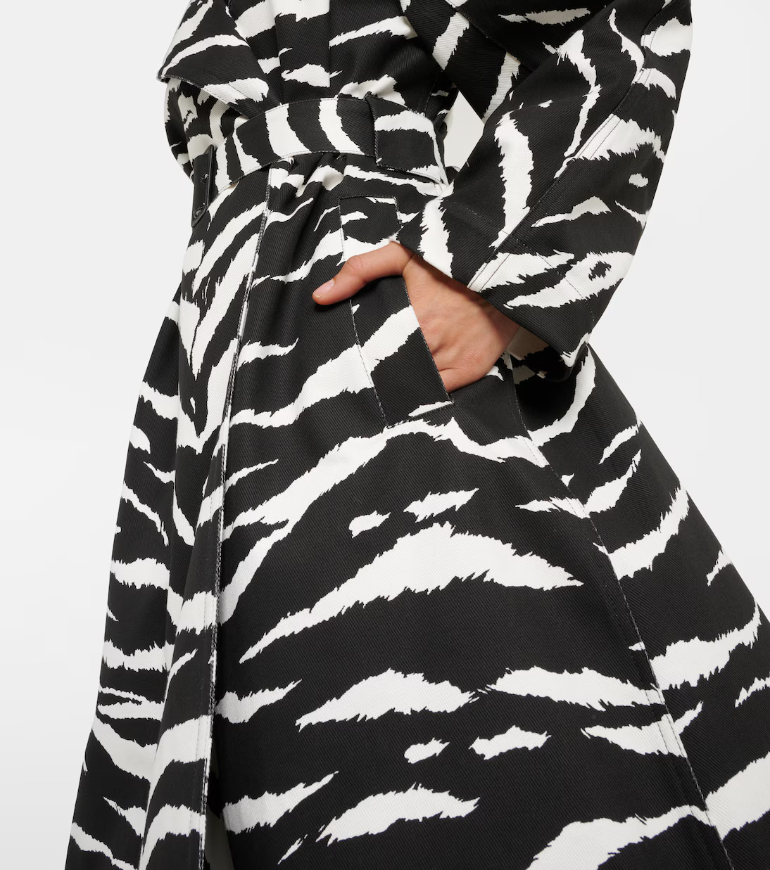 Zebra-print denim trench coat | Mytheresa (INTL)