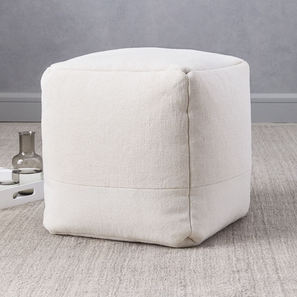 Cotton Canvas Pouf | West Elm (US)